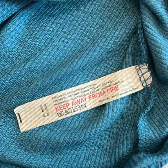 Intimately Free People So Fresh Puff Sleeve Bodysuit Larkspur Blue Medium New - Picture 11 of 11